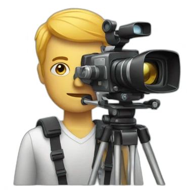 guy witha movie camera sticker