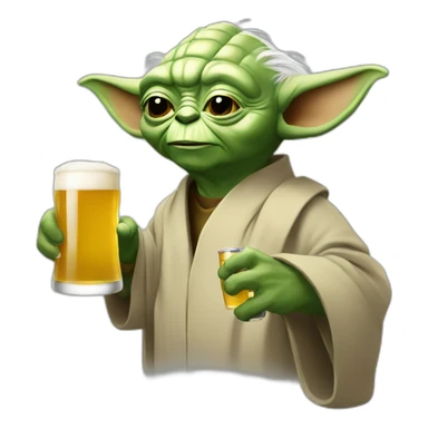 yoda-drinking-beer sticker