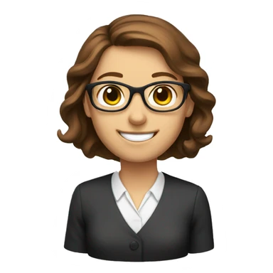 brown haired smiling teacher sticker