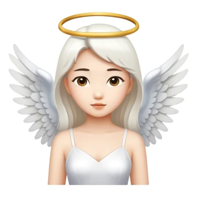 Asian angel in white dress sticker
