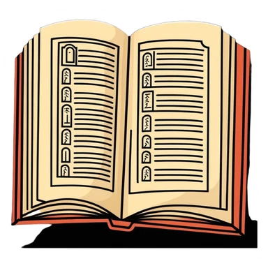 Ancient manuscript with Babel translation dictionary sticker