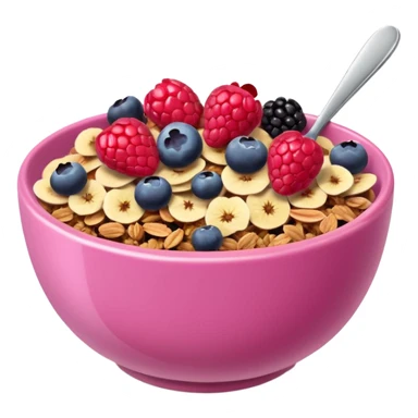 pink granola bowl sticker