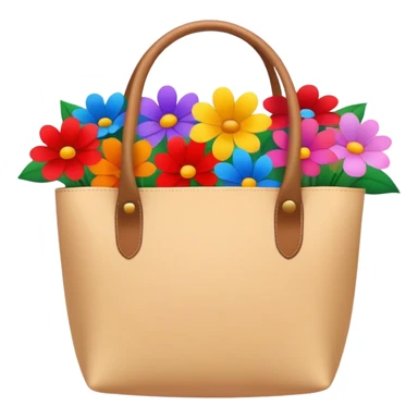 tote bag with flowers sticker