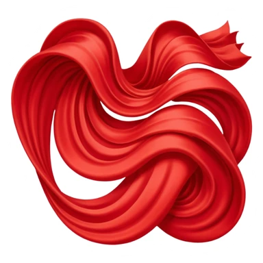 Red silk whirling through the wind. sticker