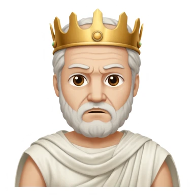 evil ancient greek king with toga sticker