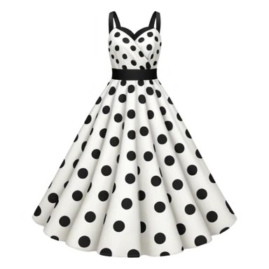 White dress with black polka dots sticker
