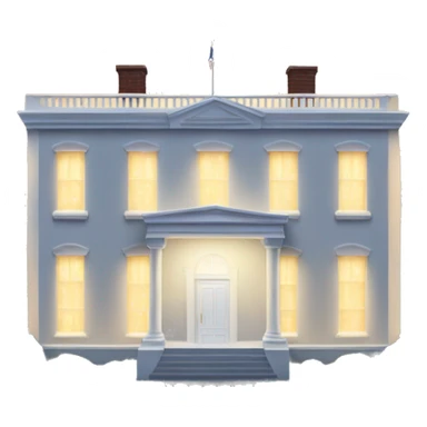 White House with lights in the windows sticker