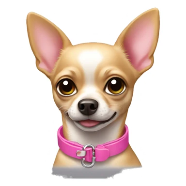 chihuahua with pink collar  sticker