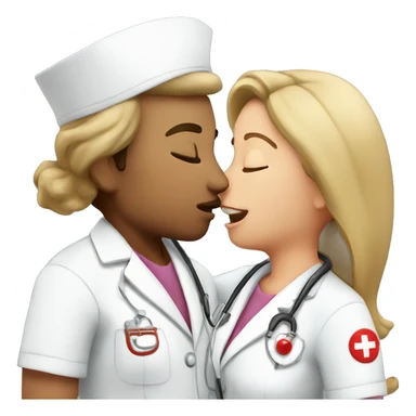 Nurse kissing nurse  sticker