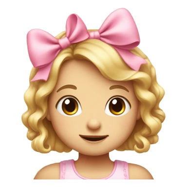 The cutest smiley face innocent little girl with a pink bow  sticker