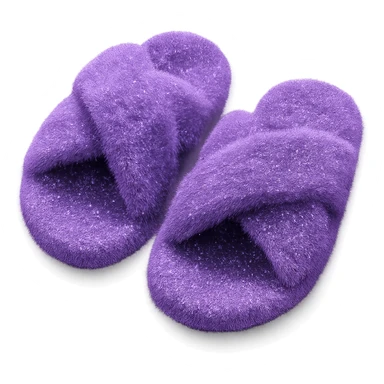 purple sparkly fluffy slippers sticker