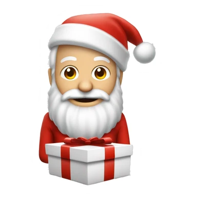 père Noël avec cadeau est costume rouge et barbe blanche sticker