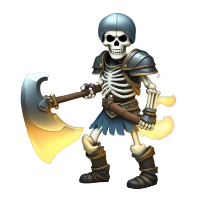 Glowing skeleton with armour and big axe  sticker