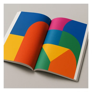 open magazine with colorful pages sticker