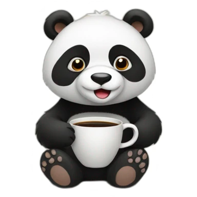 Oso panda with a cup of coffee sticker