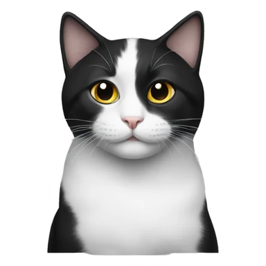cat black and whi sticker
