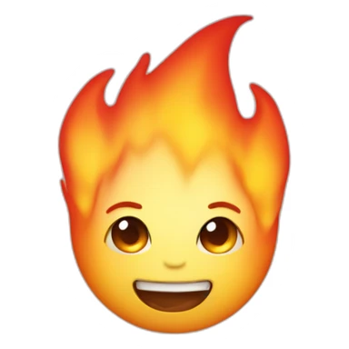 cute flame face sticker
