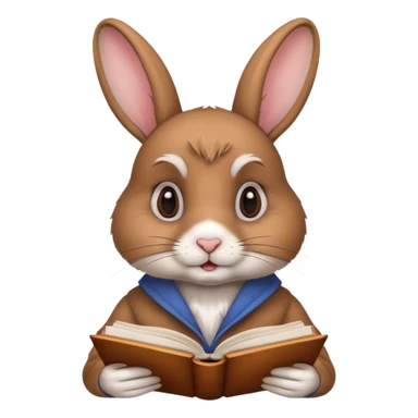 rabbit studying langage sticker