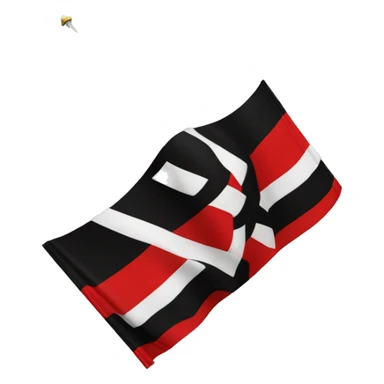 The flag consists of three equal horizontal stripes: red, black and red. On the black stripe are three white oblique crosses. sticker