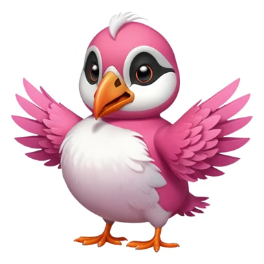 pink puffin angry steam sticker