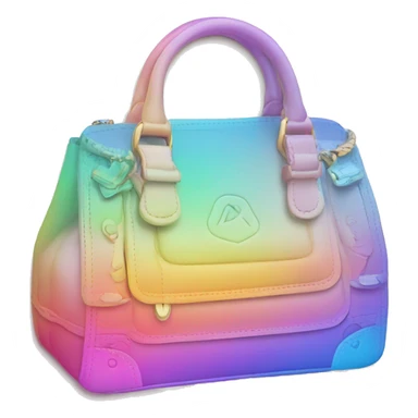 Luxury purse with logos in pastel rainbow color gradients  sticker
