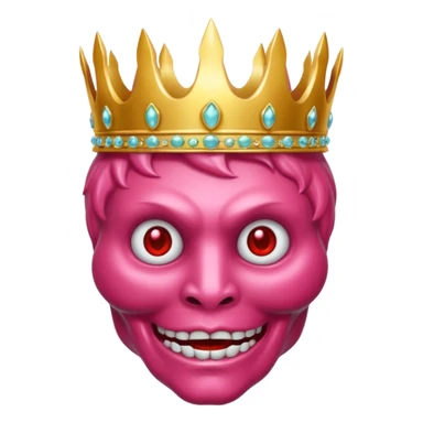 Diable rose fantôme et avec une couronne sticker