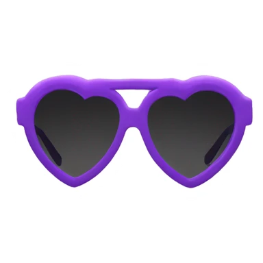 Purple heart shaped sunglasses with black lens sticker