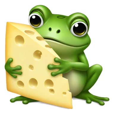 Frog holding a big block of Swiss cheese sticker