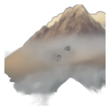 A baby peeking over a mountain sticker
