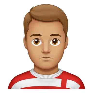 photorealistic man in the sweater with danish flag sticker