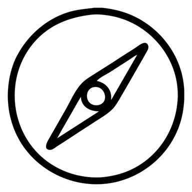 compass icon, bold outline, minimal details sticker