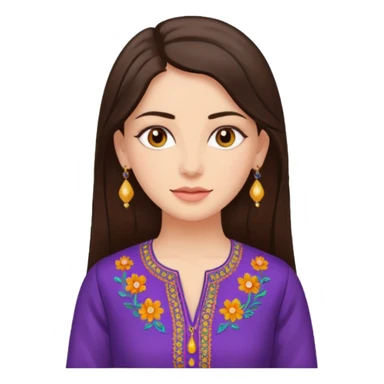 kurta wearing brunette woman sticker