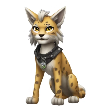 Anthro Punk Lynx Full body sticker
