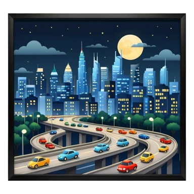 ciudad  y con carretera sticker