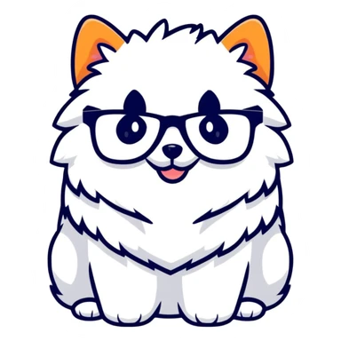 Pomeranian wearing glasses  sticker