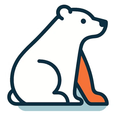 clean and modern polar bear sticker