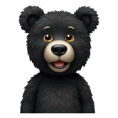 Black fluffy teddy bear  sticker