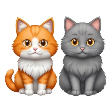 Orange cat and gray cat together sticker