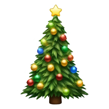 Realistic Christmas tree wrapped in lights sticker