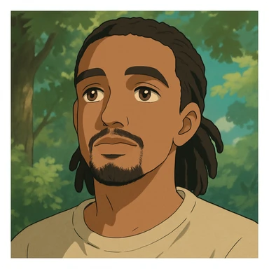 Jalen in Ghibli style, close-up portrait, dreamy eyes sticker