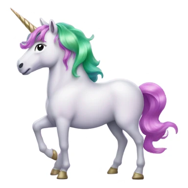 Purple pink and green unicorn sticker