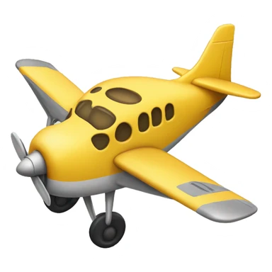 yellow plane with eyes and  smile sticker