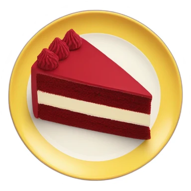 Red velvet cake on a yellow plate sticker