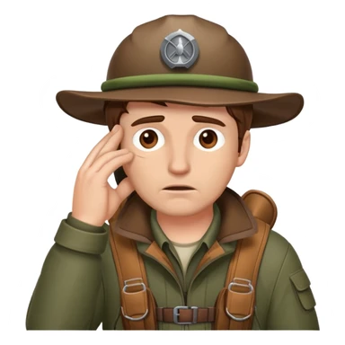 Facepalm White man deer hunter brown hair sticker