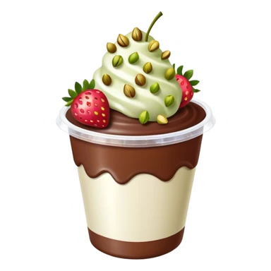 Chocolate covered Strawberries with pistachios in a plastic cup sticker