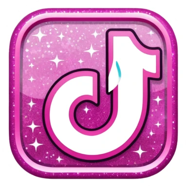 glitter pink logo TikTok sticker