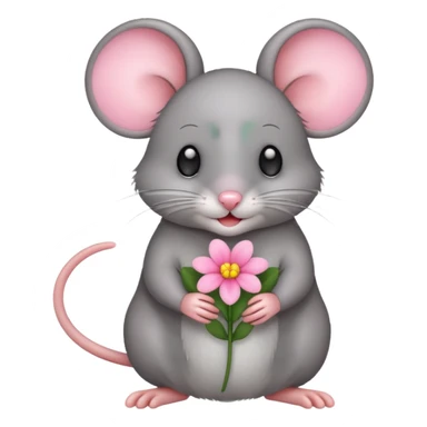 une petite souris avec une fleur sticker