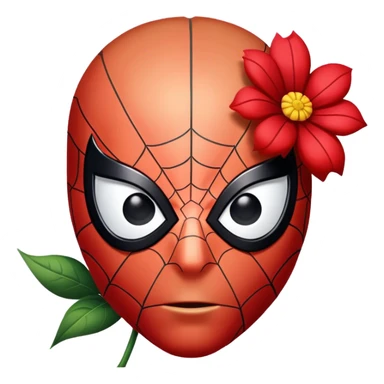 Spider man with a flower sticker