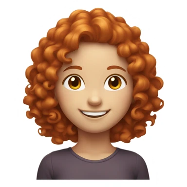 Curly redhead white girl smiling sticker