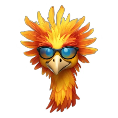 un phoenix avec des lunette de soleil sticker
